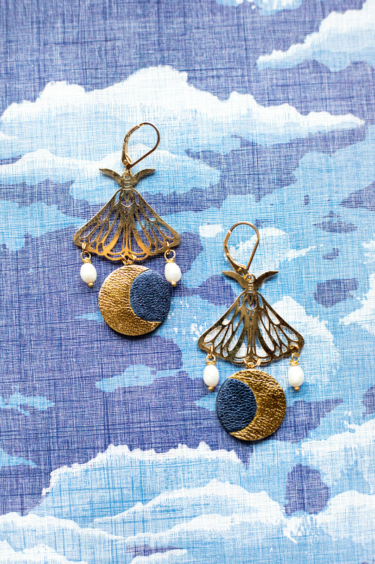 Boucles d’oreilles Papillons Lune
