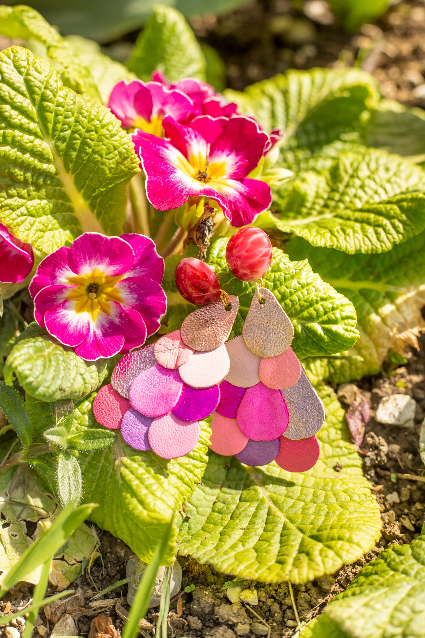 Boucles d'oreilles Queue de Sirène rose