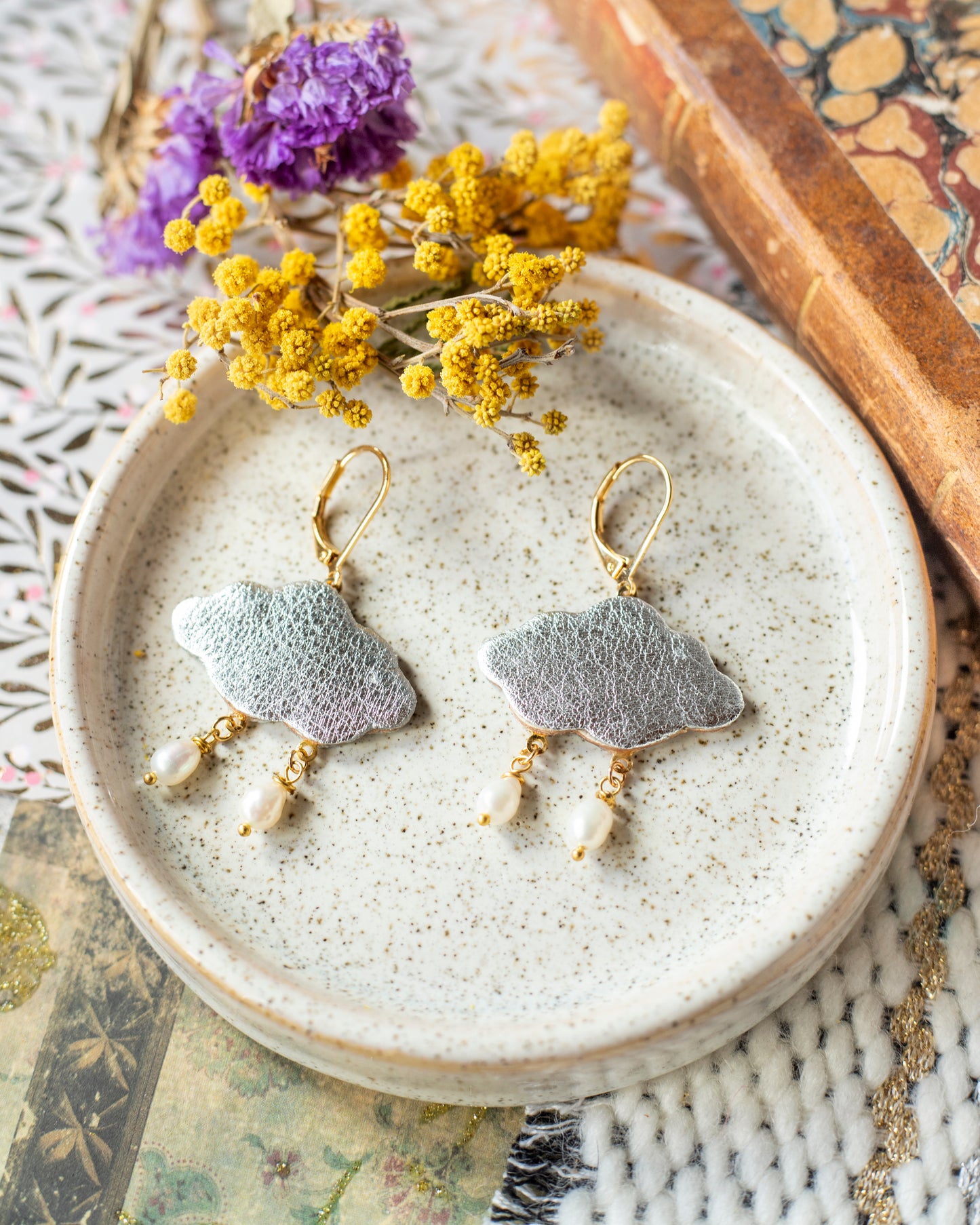 Boucles d'oreilles Nuages - Perles de Pluie