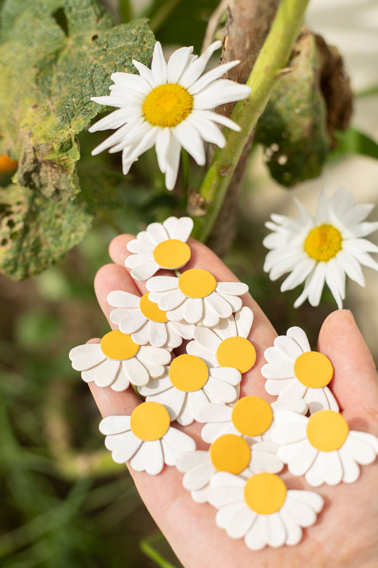 Boucles d'oreilles demi-marguerite