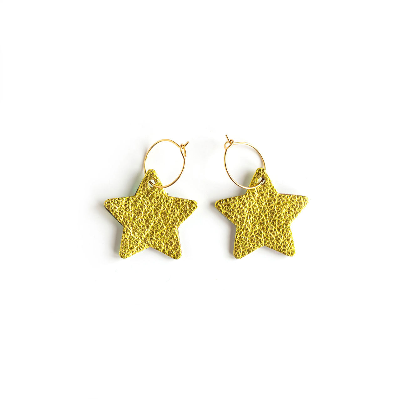 Boucles d'oreilles Etoiles holographiques rose et jaune