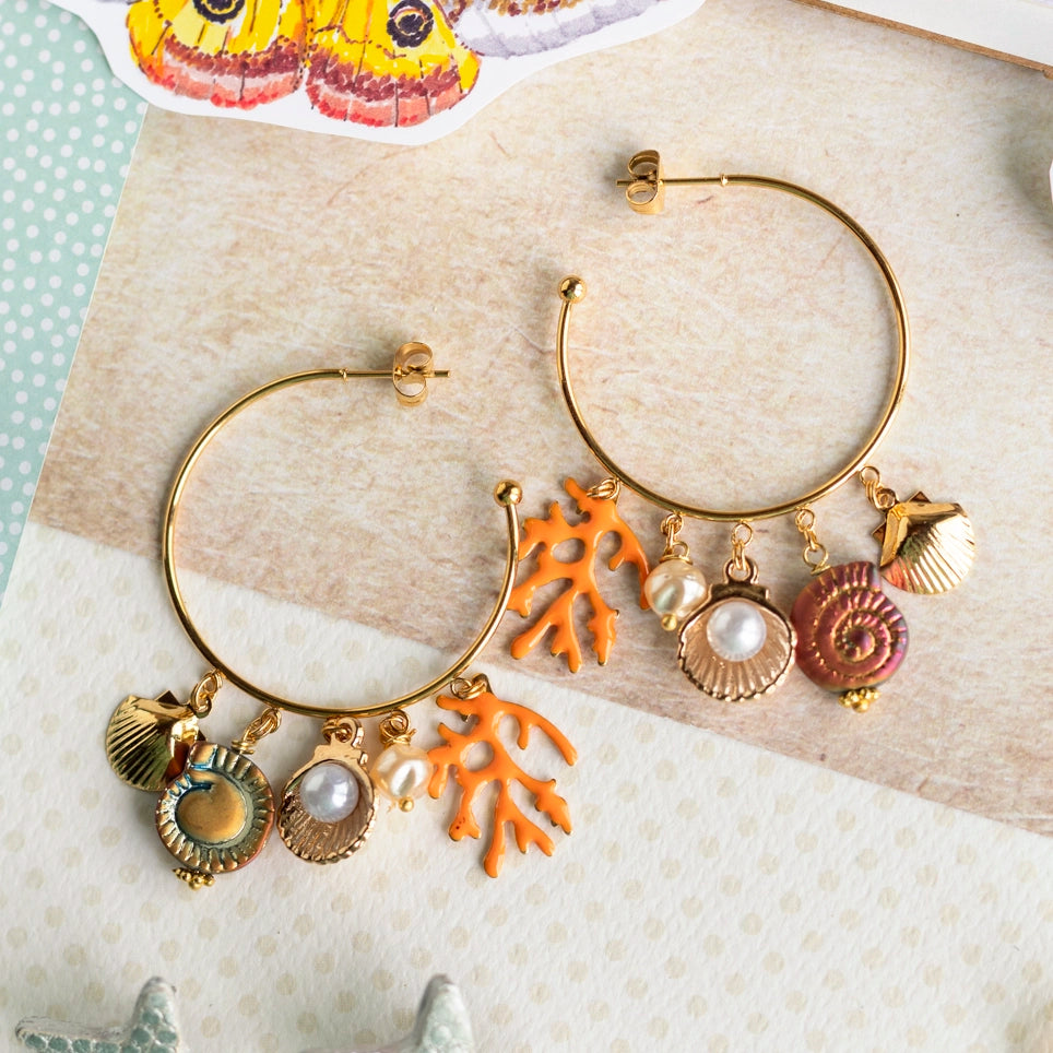 Boucles d'oreilles créoles Coquillages