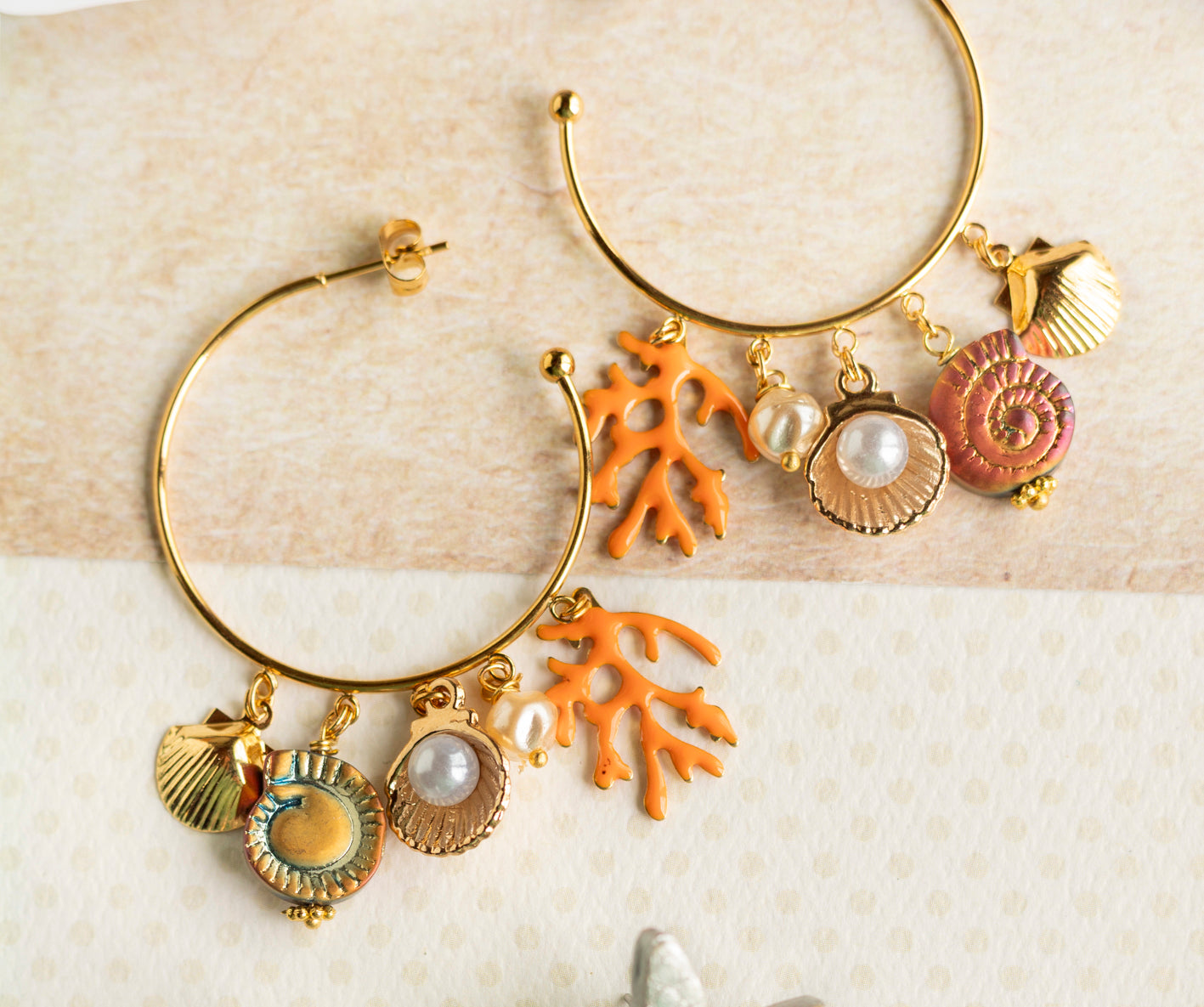 Boucles d'oreilles créoles Coquillages
