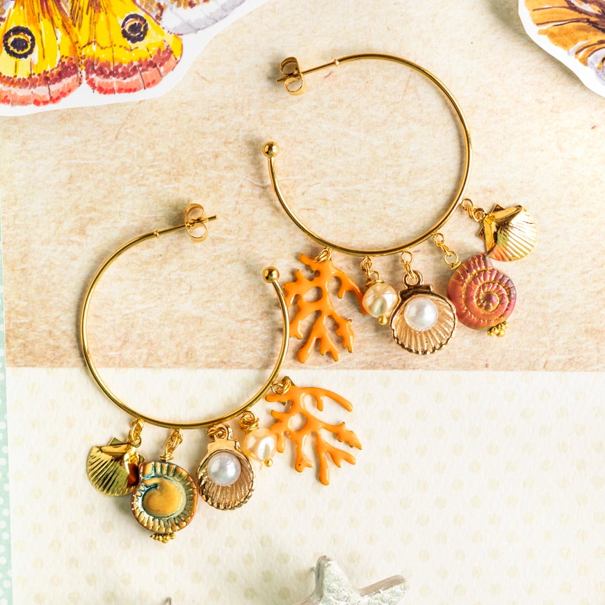 Boucles d'oreilles créoles Coquillages