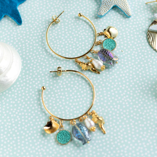 Boucles d'oreilles créoles Lagon