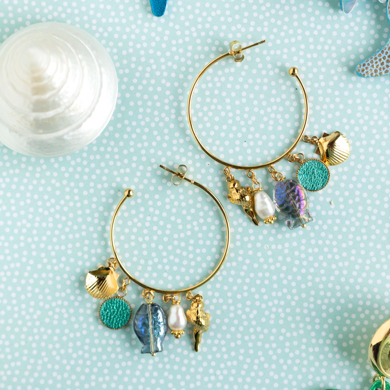 Boucles d'oreilles créoles Lagon