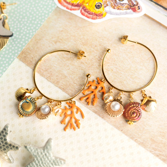 Boucles d'oreilles créoles Coquillages