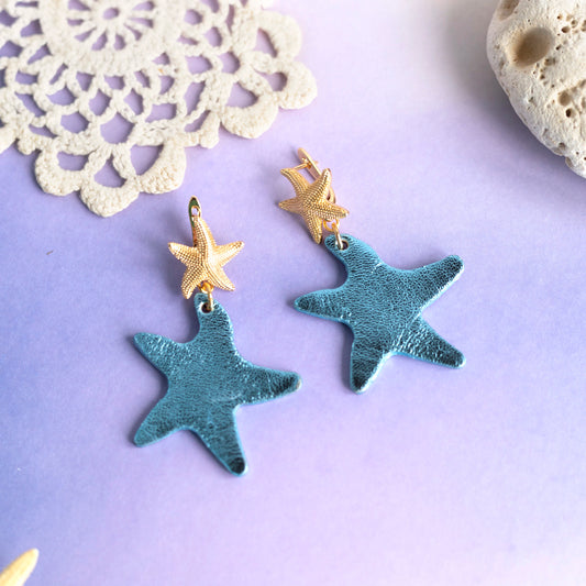 Boucles d'oreilles Iceberg - cuir et acier