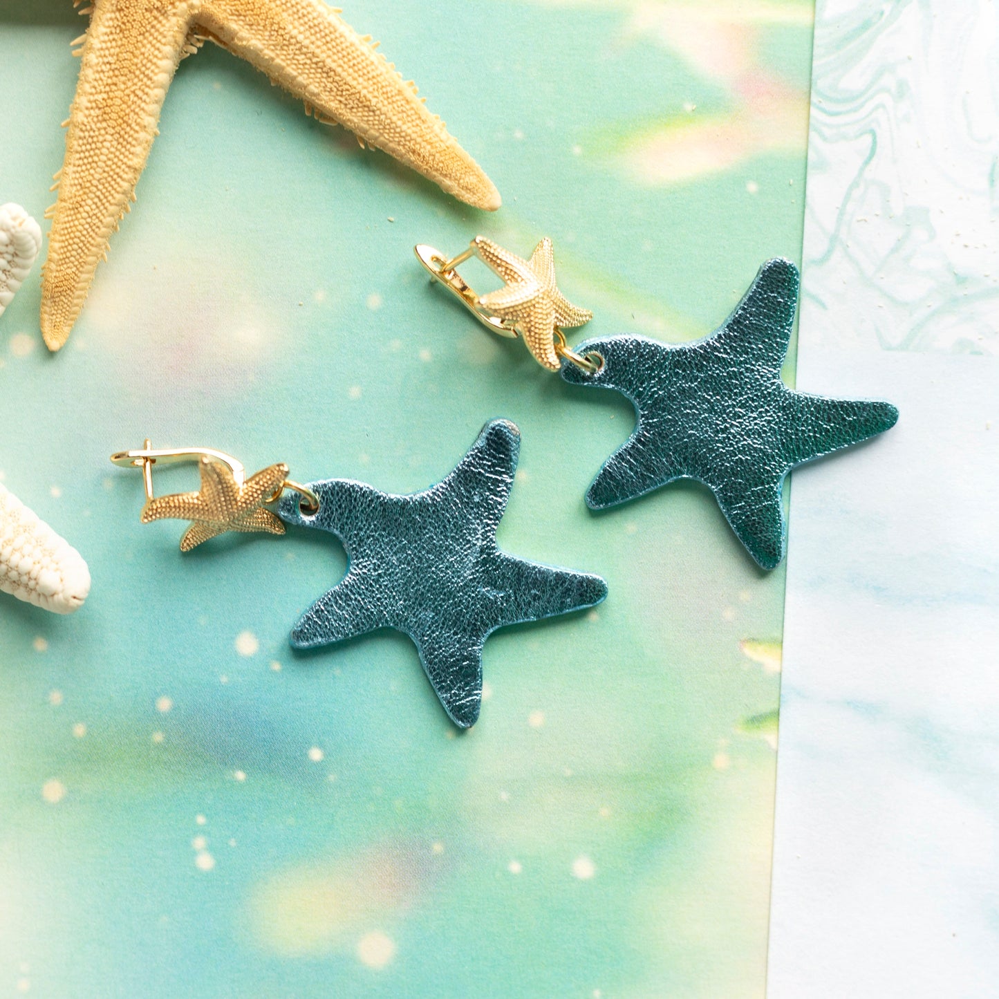Boucles d'oreilles Iceberg - cuir et acier