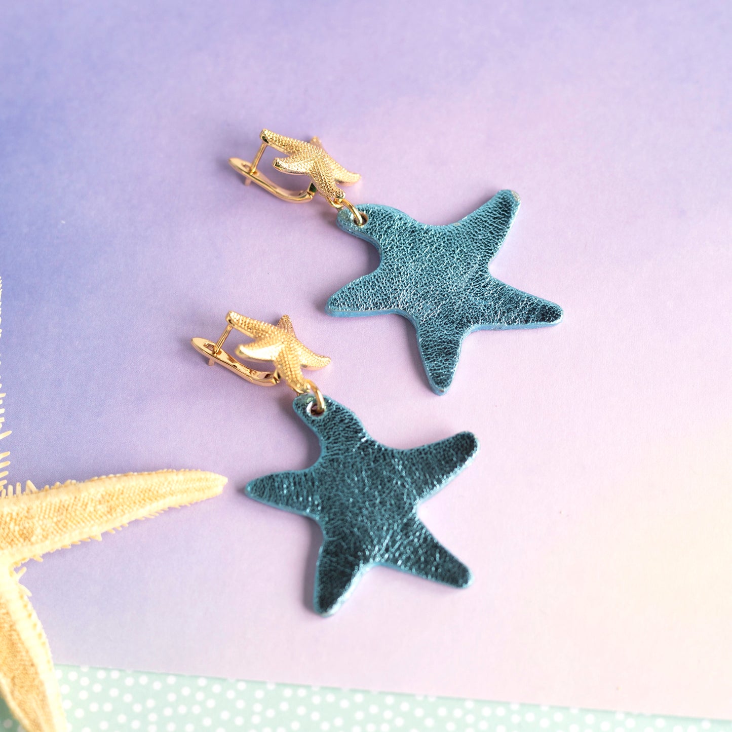 Boucles d'oreilles Iceberg - cuir et acier