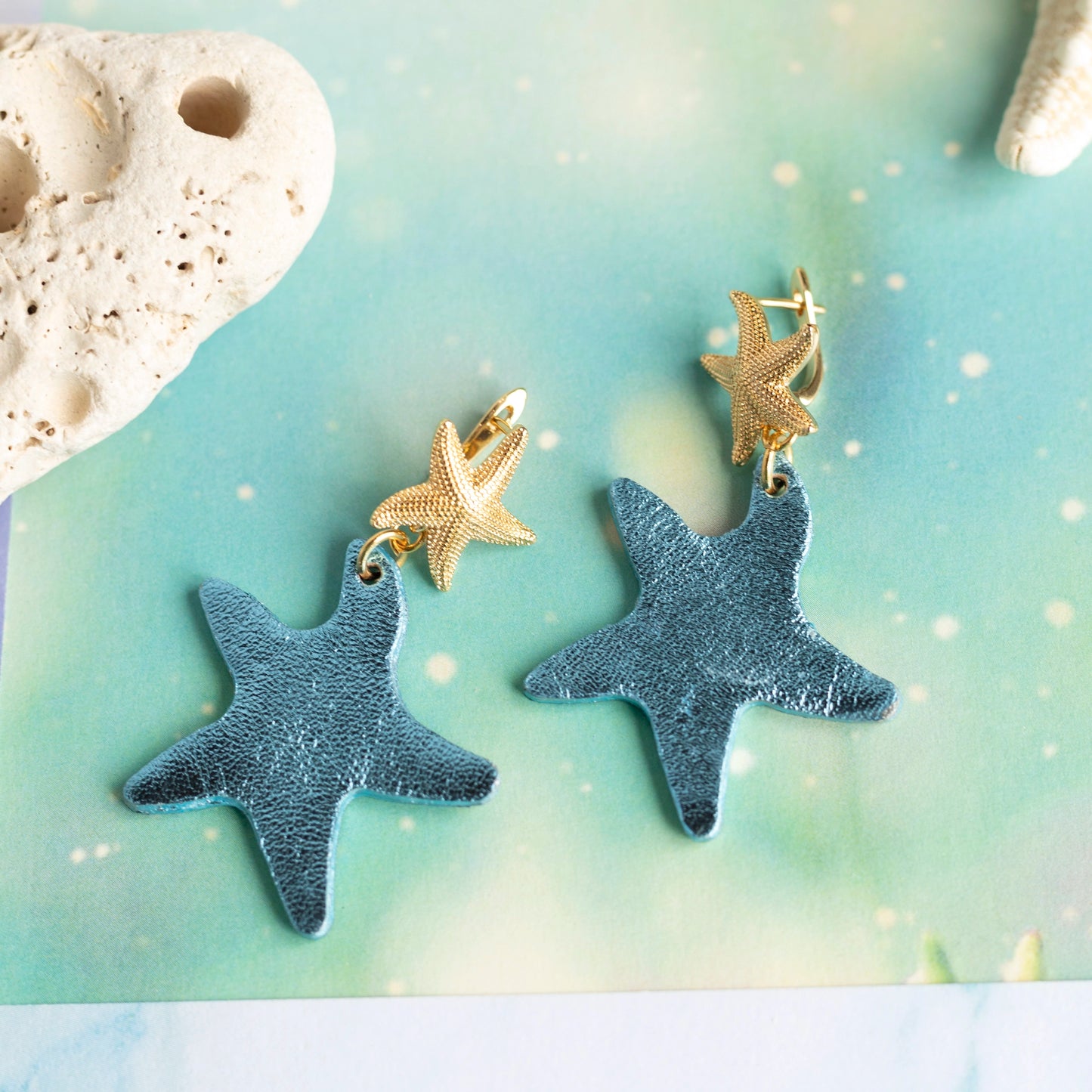 Boucles d'oreilles Iceberg - cuir et acier