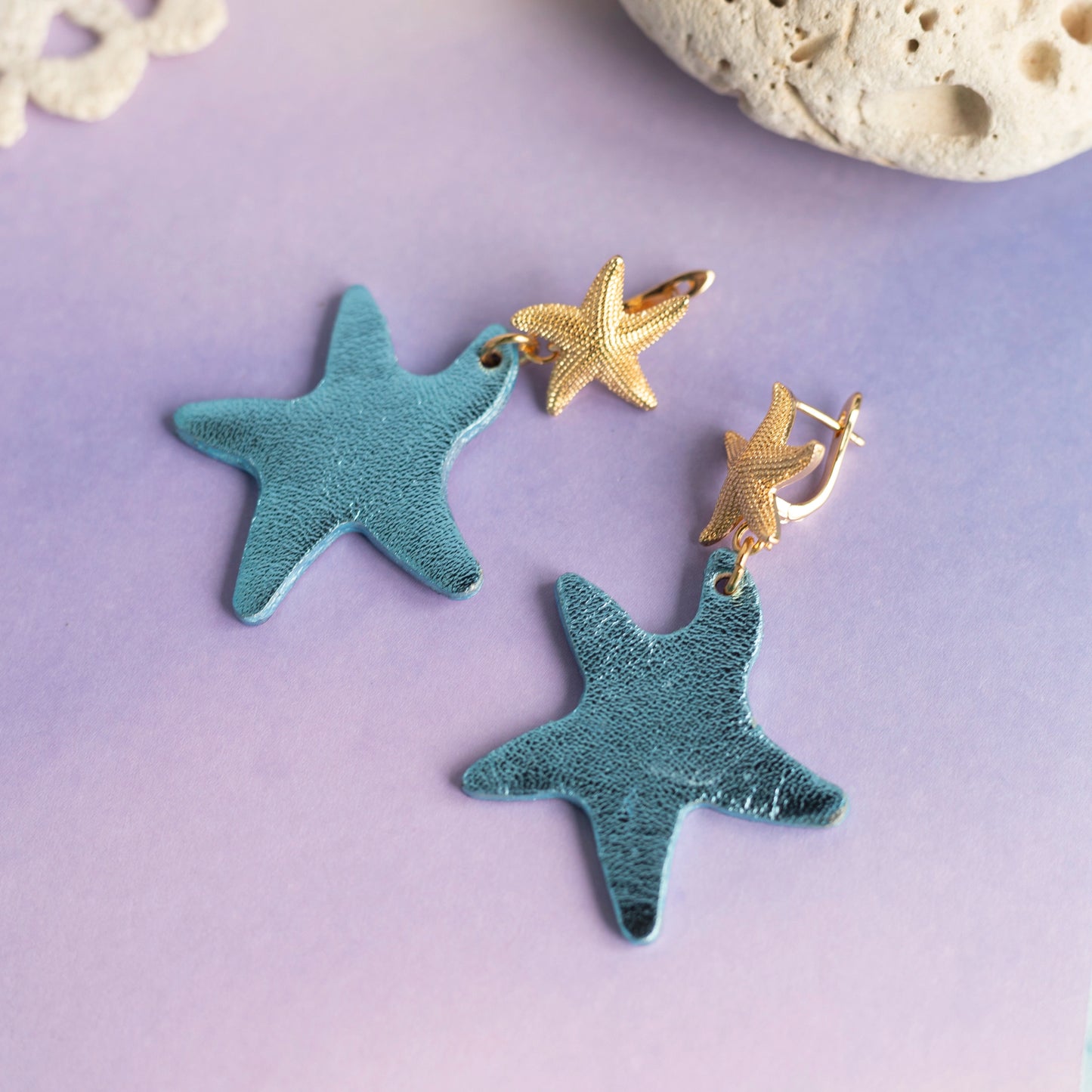 Boucles d'oreilles Iceberg - cuir et acier