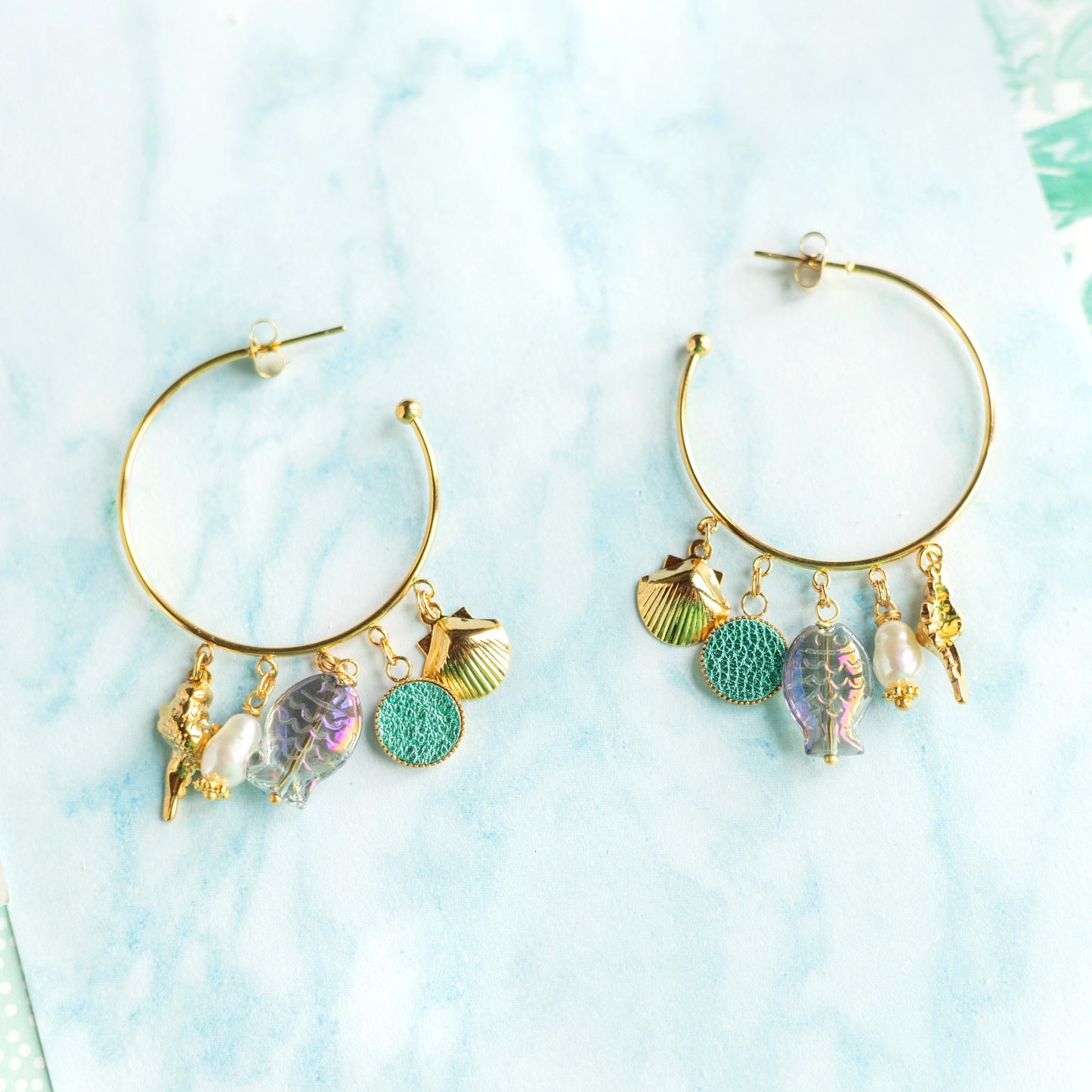 Boucles d'oreilles créoles Lagon