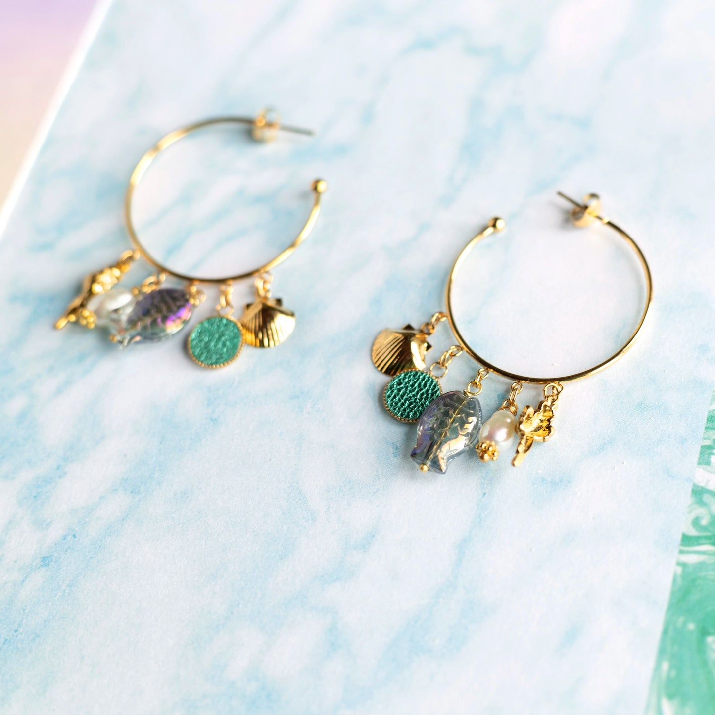 Boucles d'oreilles créoles Lagon