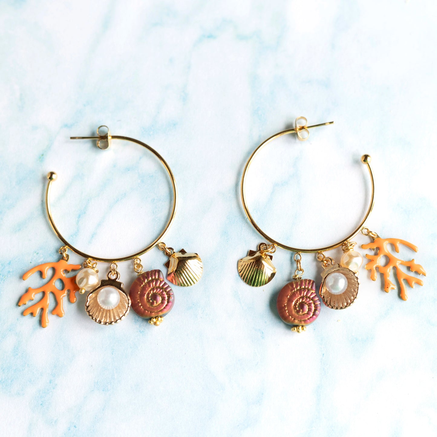 Boucles d'oreilles créoles Coquillages