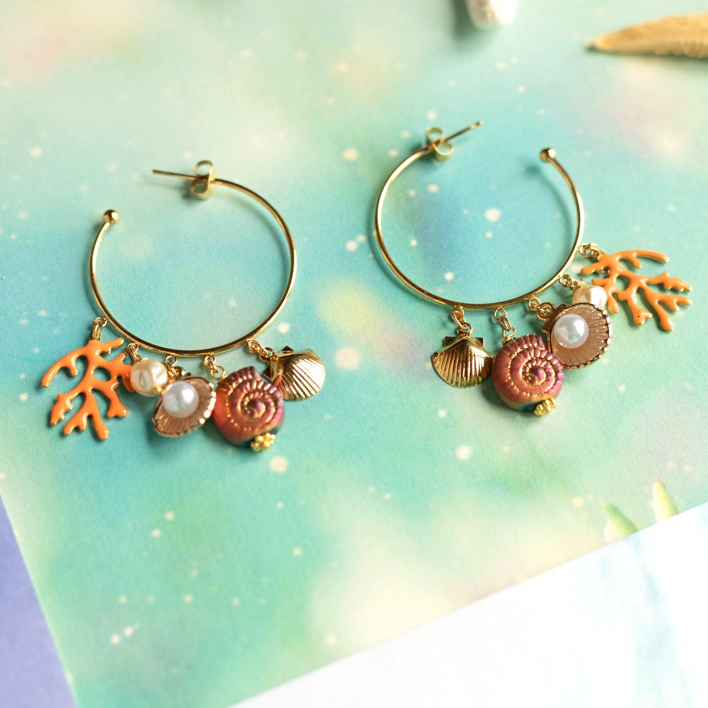 Boucles d'oreilles créoles Coquillages