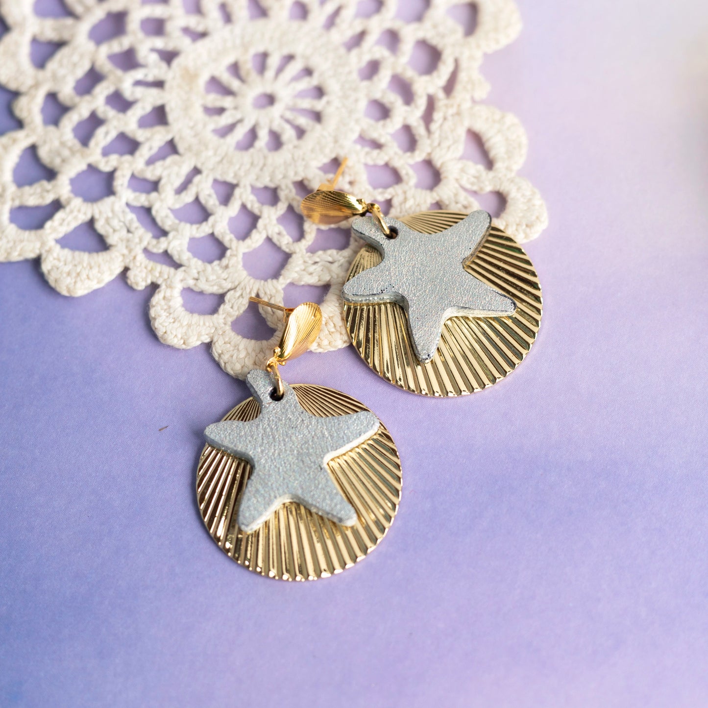 Boucles d'oreilles cuir et laiton - Rivages