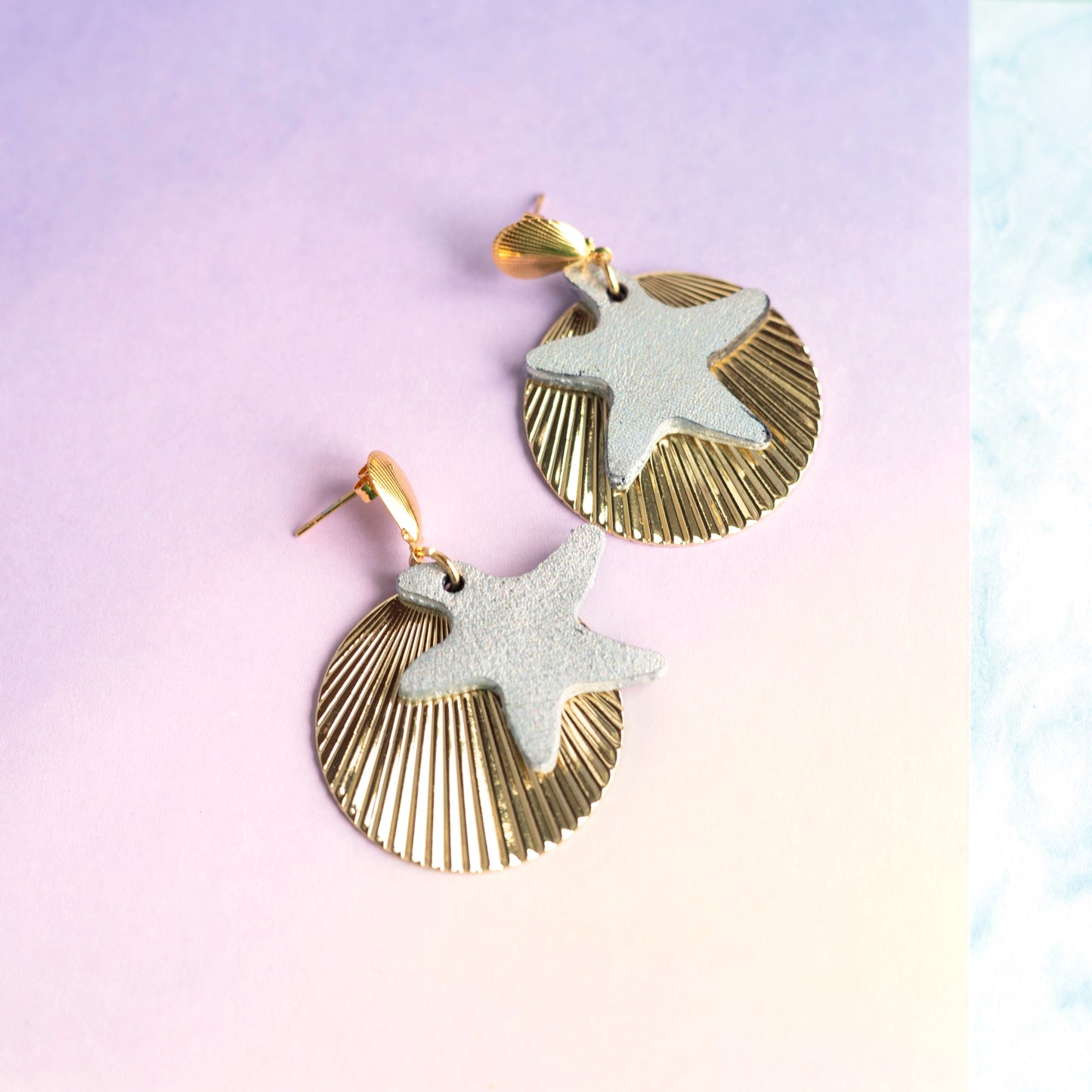 Boucles d'oreilles cuir et laiton - Rivages