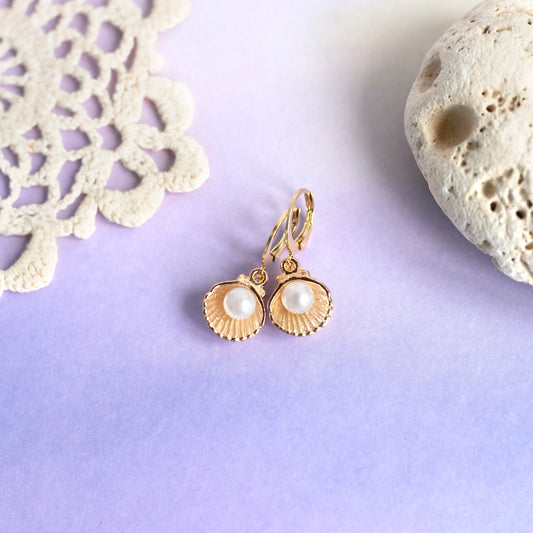 Boucles d'oreilles Coquilles perlées