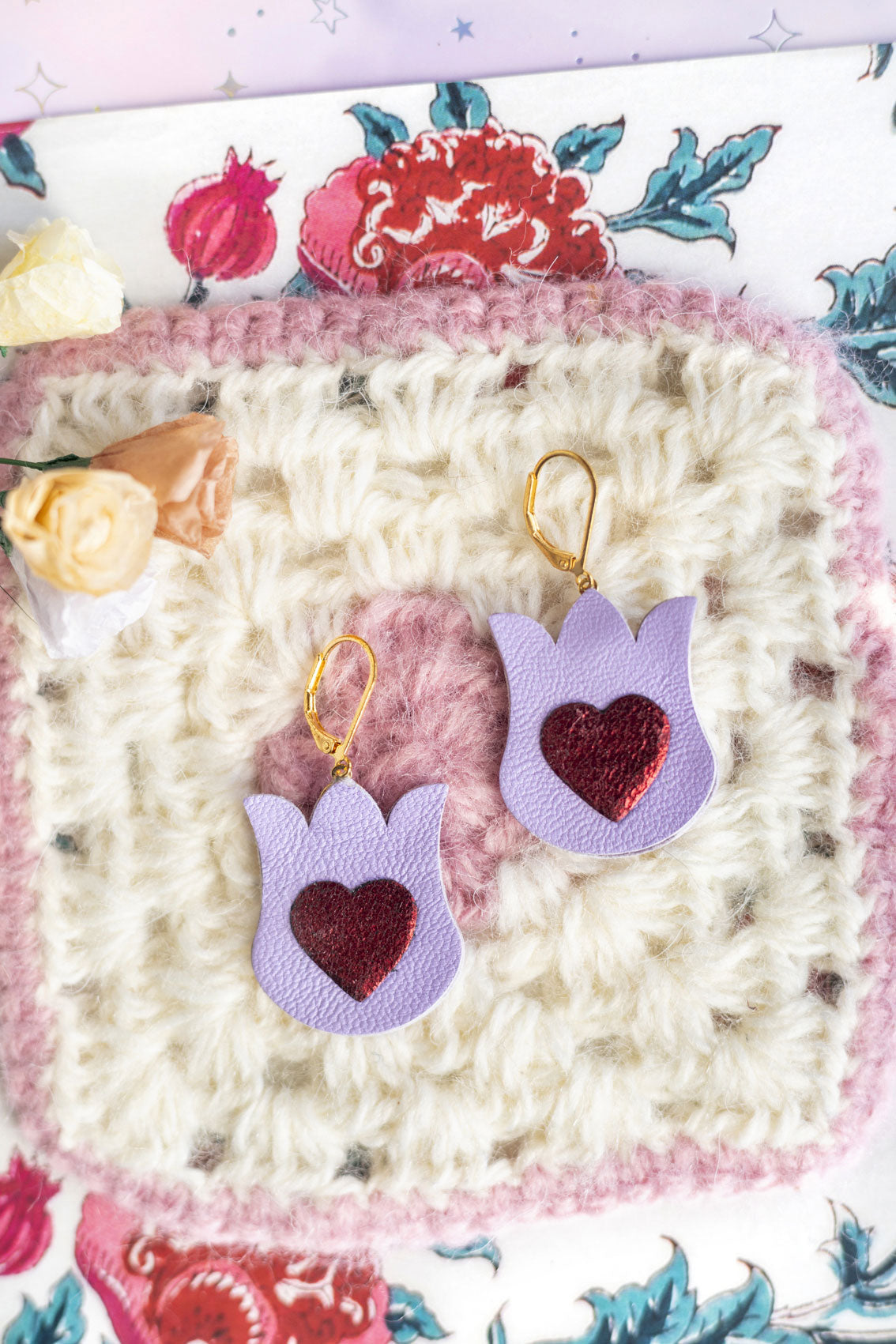 Boucles d'oreilles Tulipes de Coeur