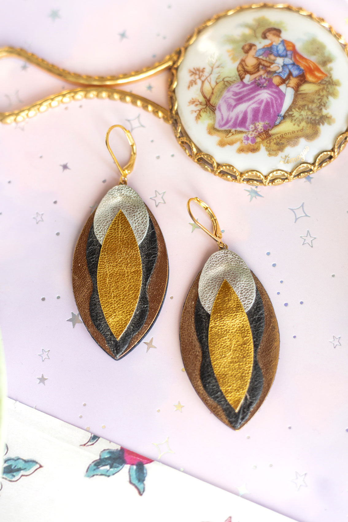 Boucle d'orelle en forme de goutte d'argent/boho vntage/vendeur Boucle d'orelle en forme de goutte d'argent/boho vntage/vendeur
