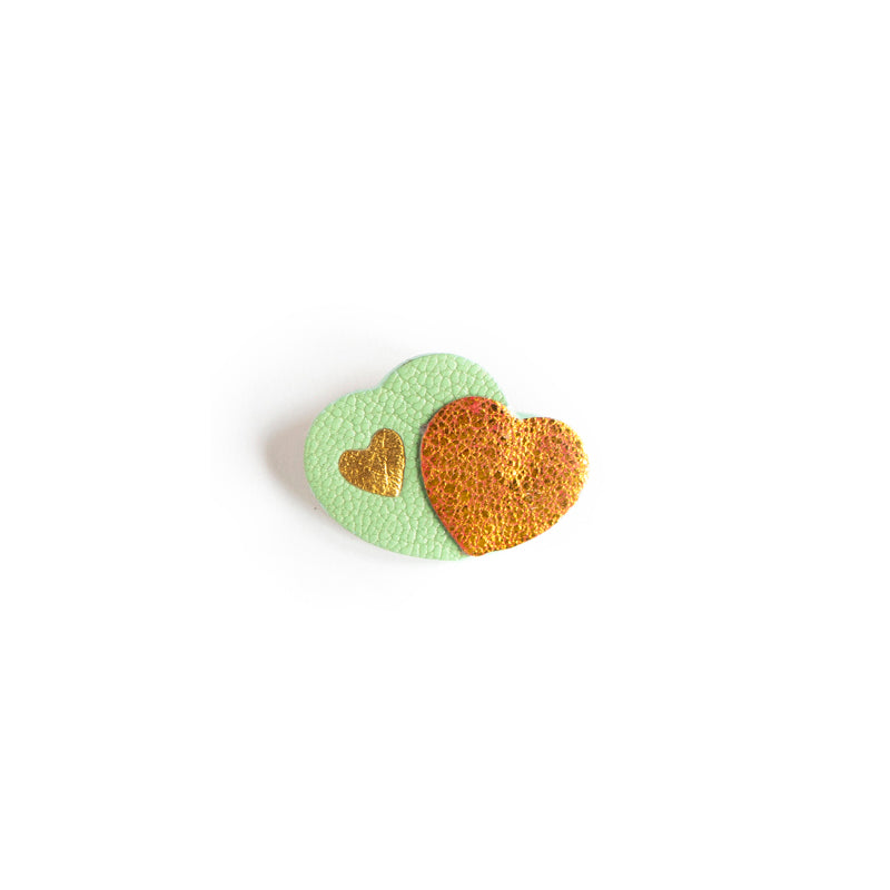 Broches Coeurs entrelacés en cuir multicolores