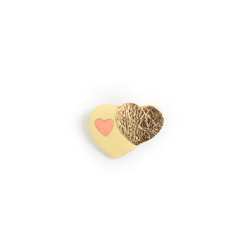 Broches Coeurs entrelacés en cuir multicolores