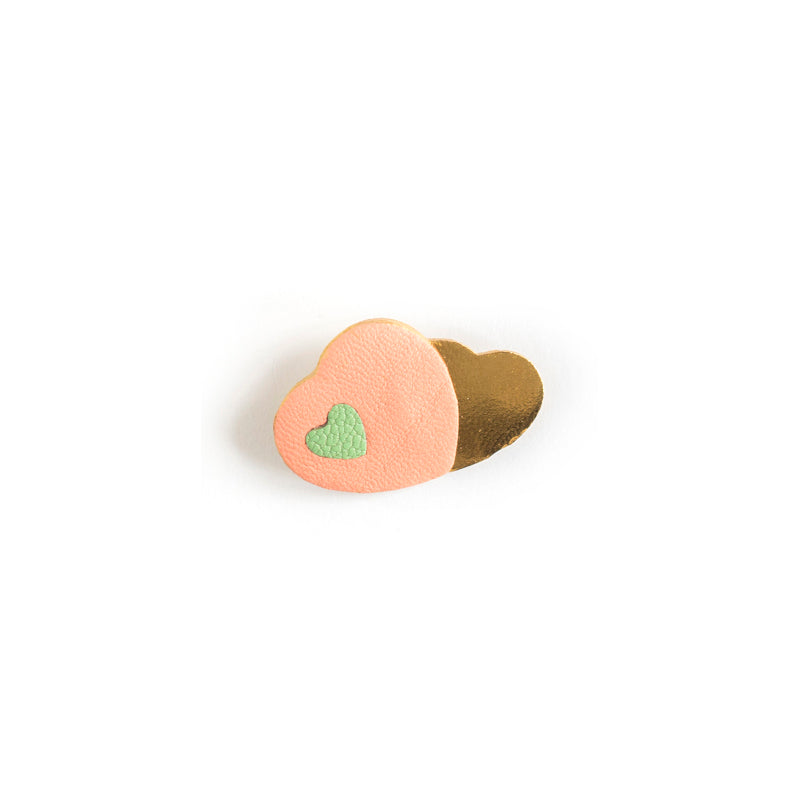 Broches Coeurs entrelacés en cuir multicolores