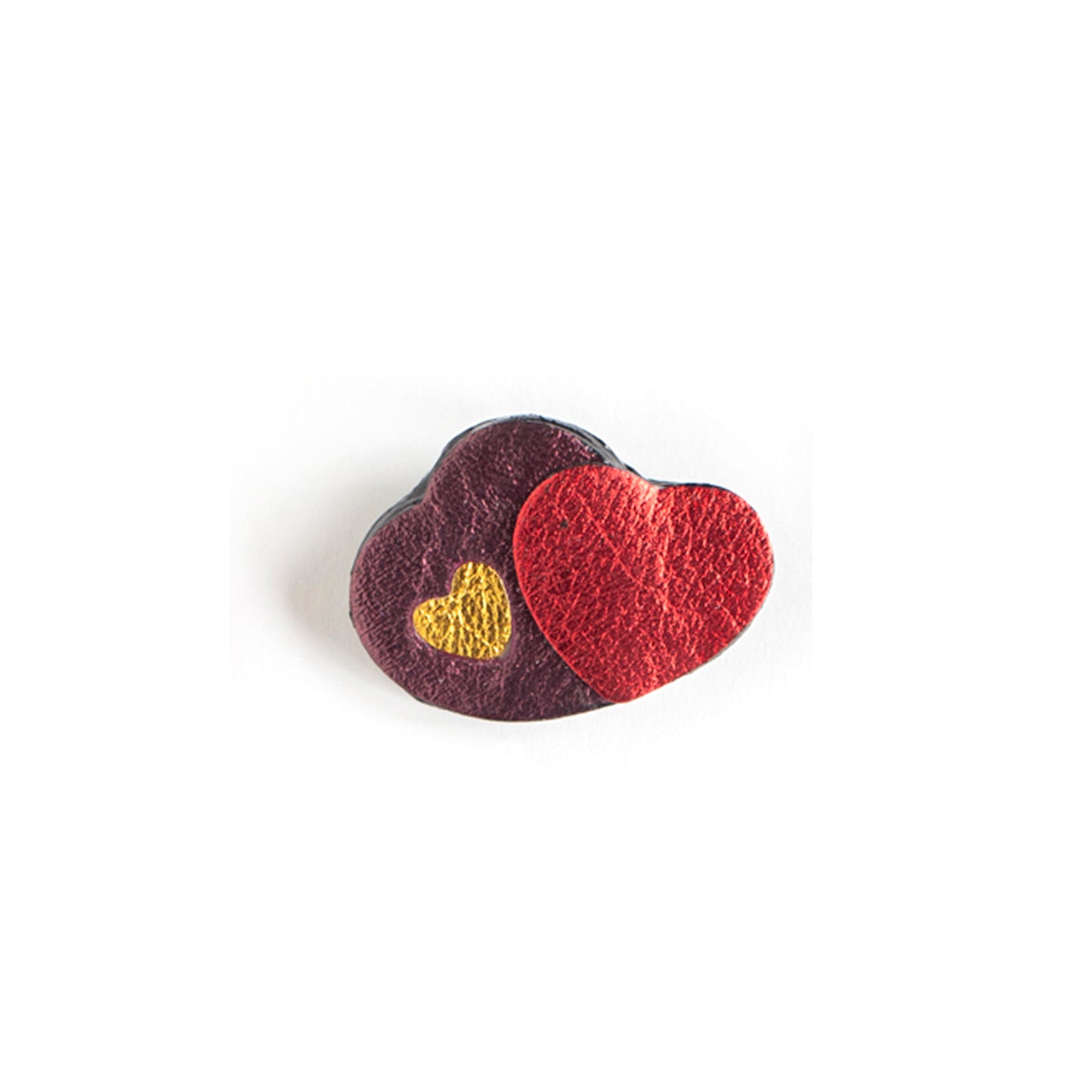Broches Coeurs entrelacés en cuir multicolores
