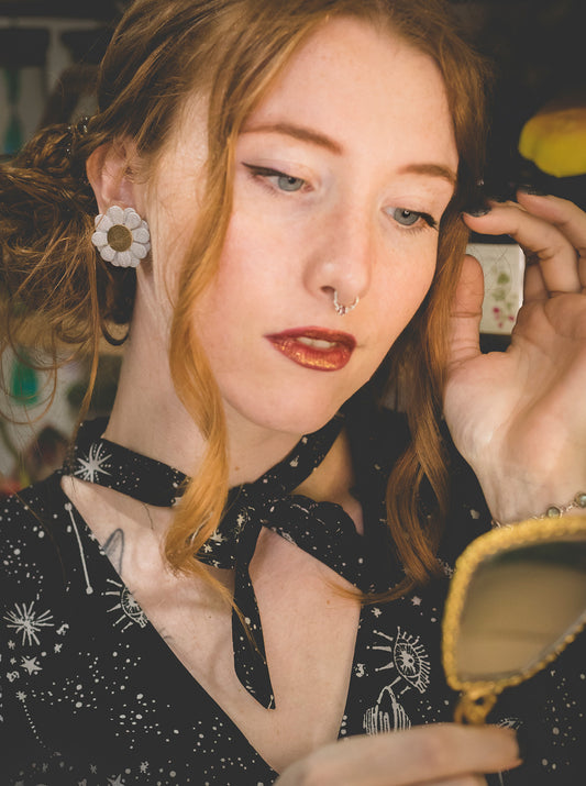 Boucles d'oreilles Aster argent