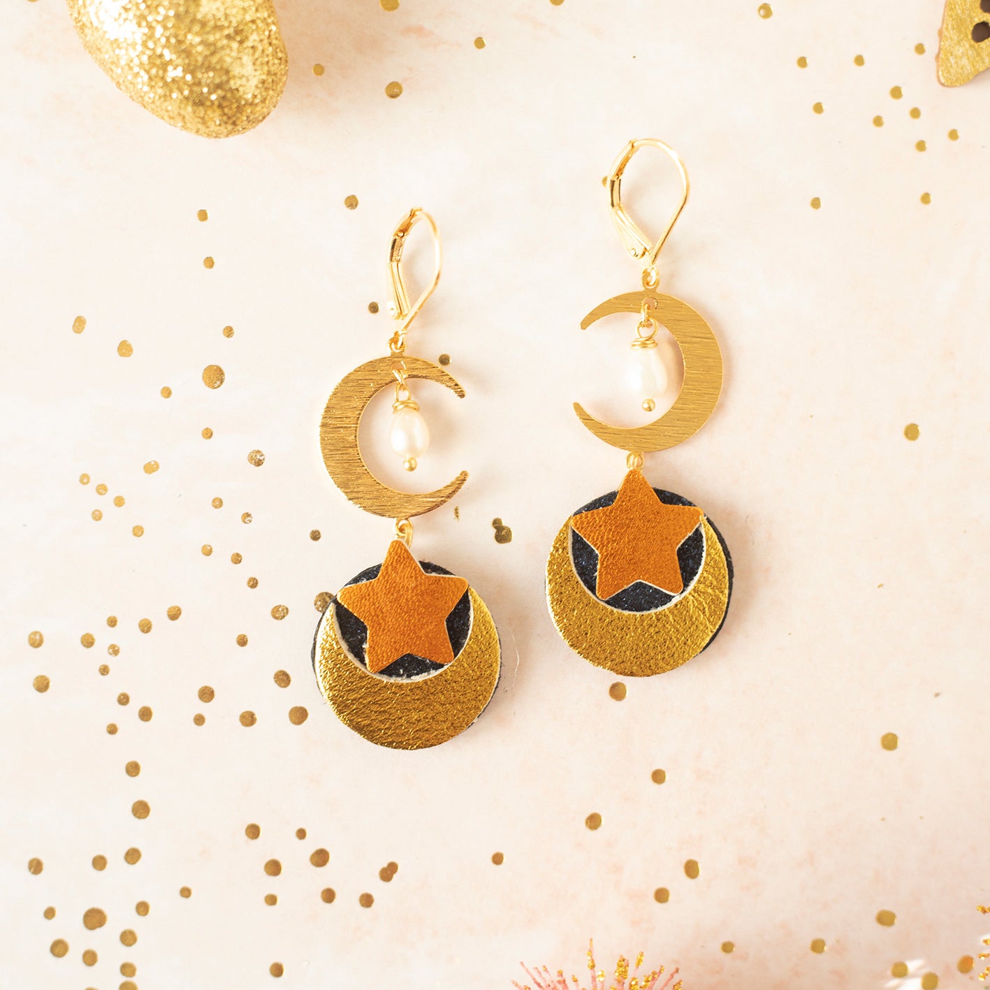 Boucles d’oreilles Lunes magiques orange