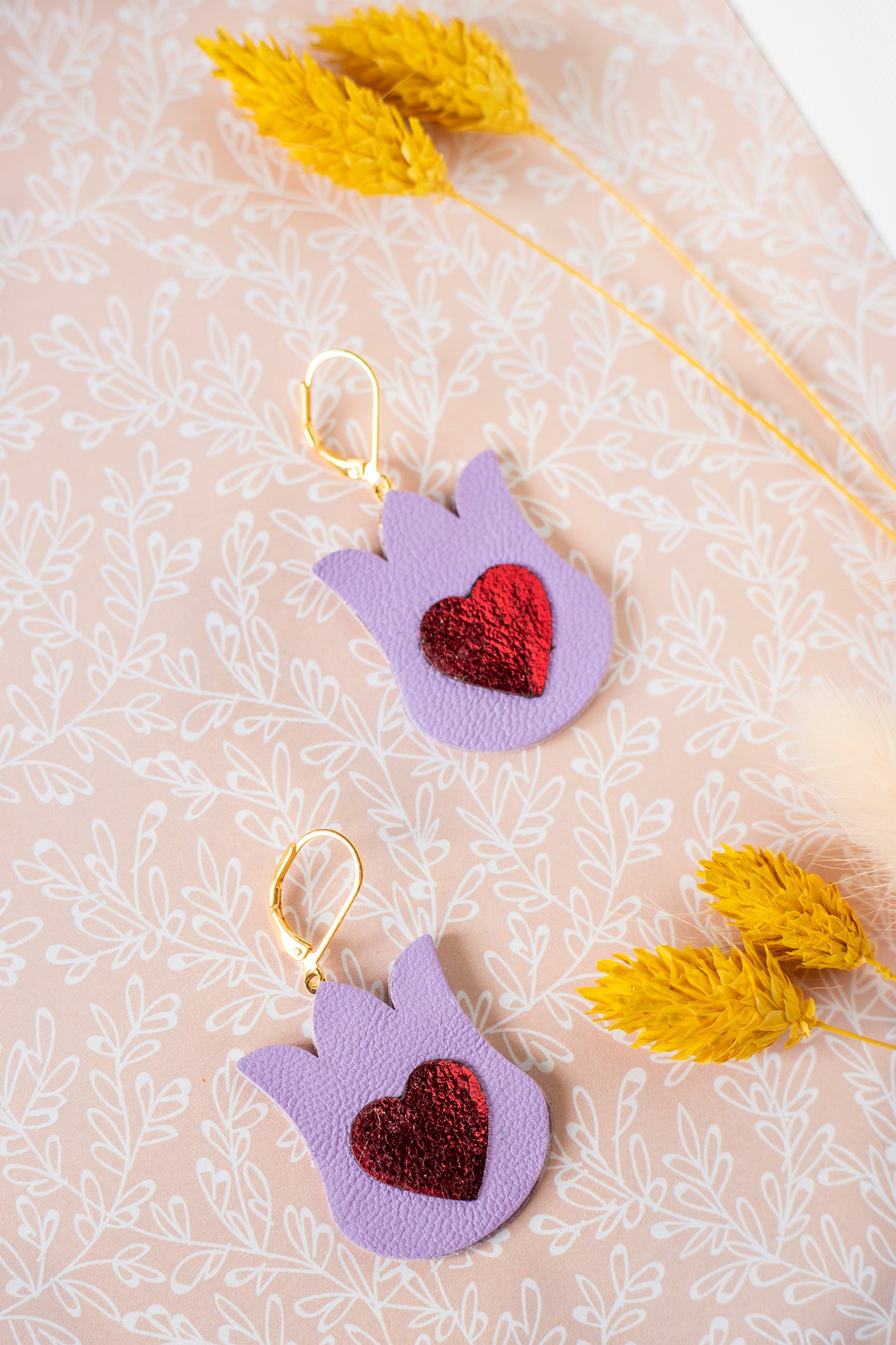 Boucles d'oreilles Tulipes de Coeur