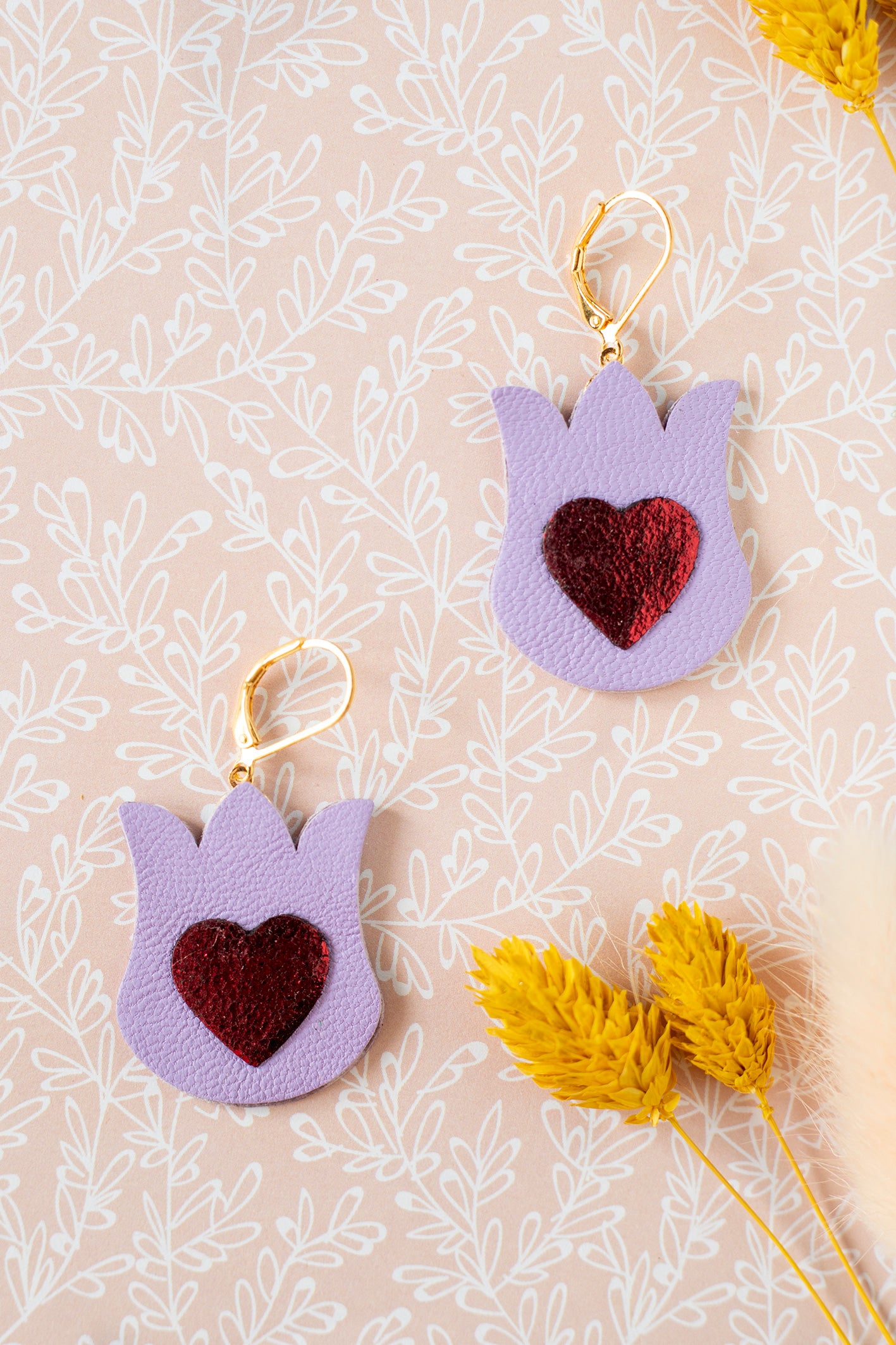 Boucles d'oreilles Tulipes de Coeur