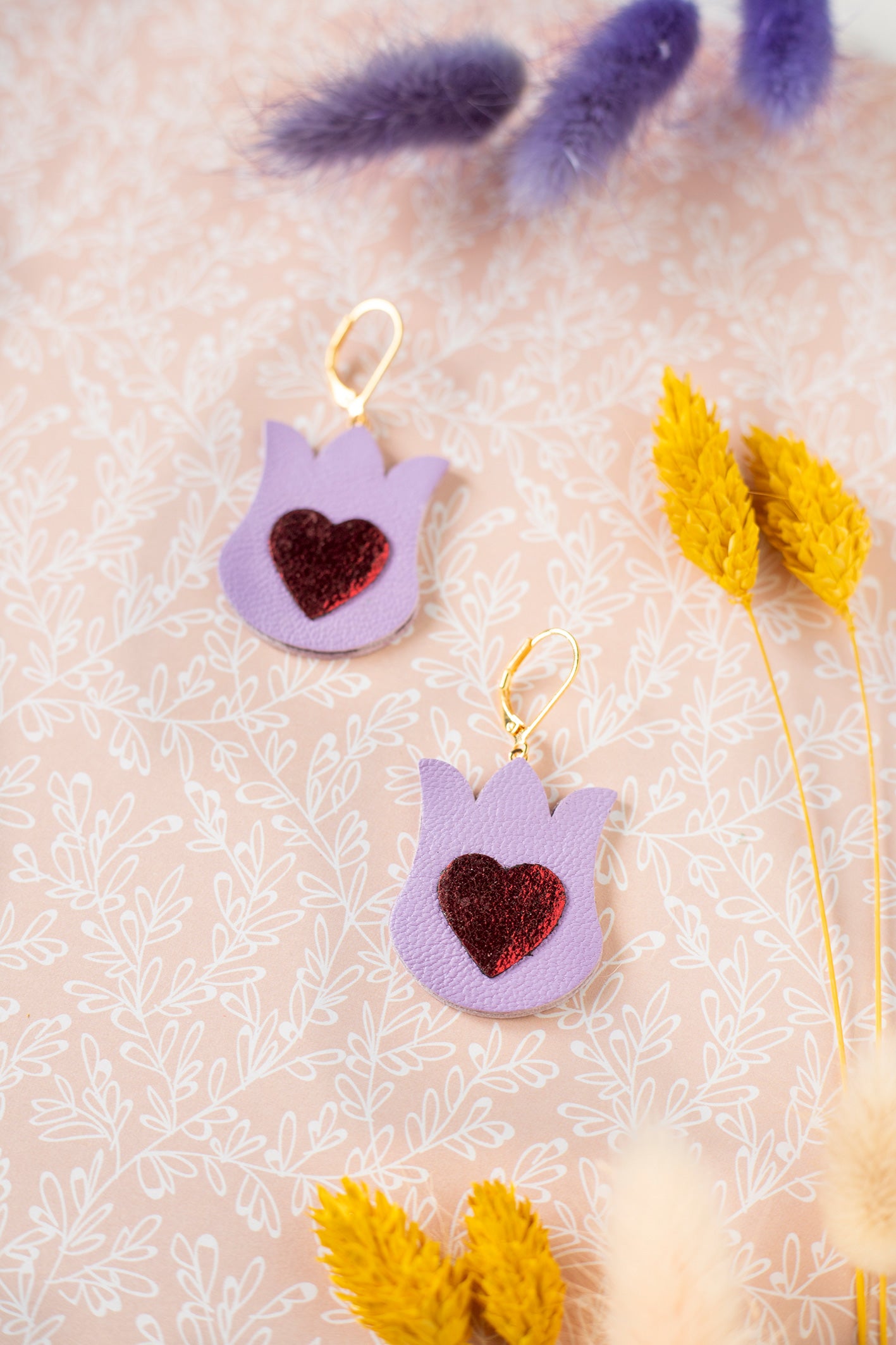Boucles d'oreilles Tulipes de Coeur
