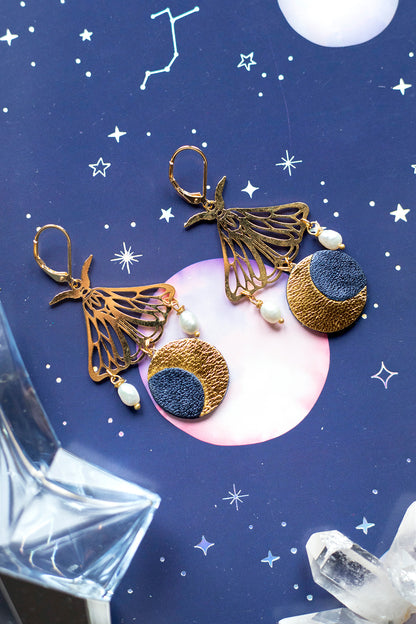 Boucles d’oreilles Papillons Lune