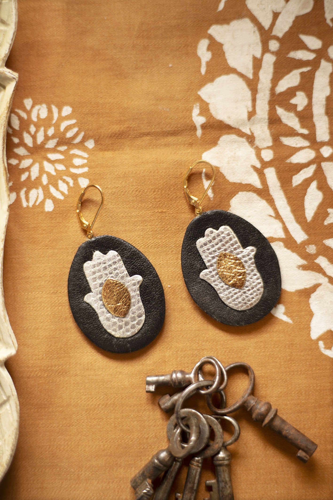 Boucles d'oreilles Main Hamsa