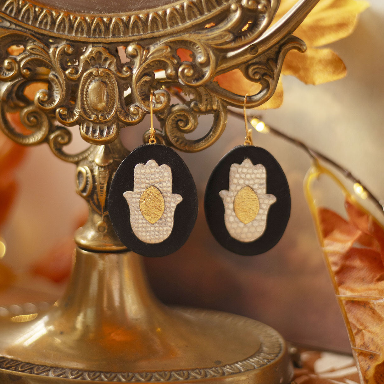 Boucles d'oreilles Main Hamsa