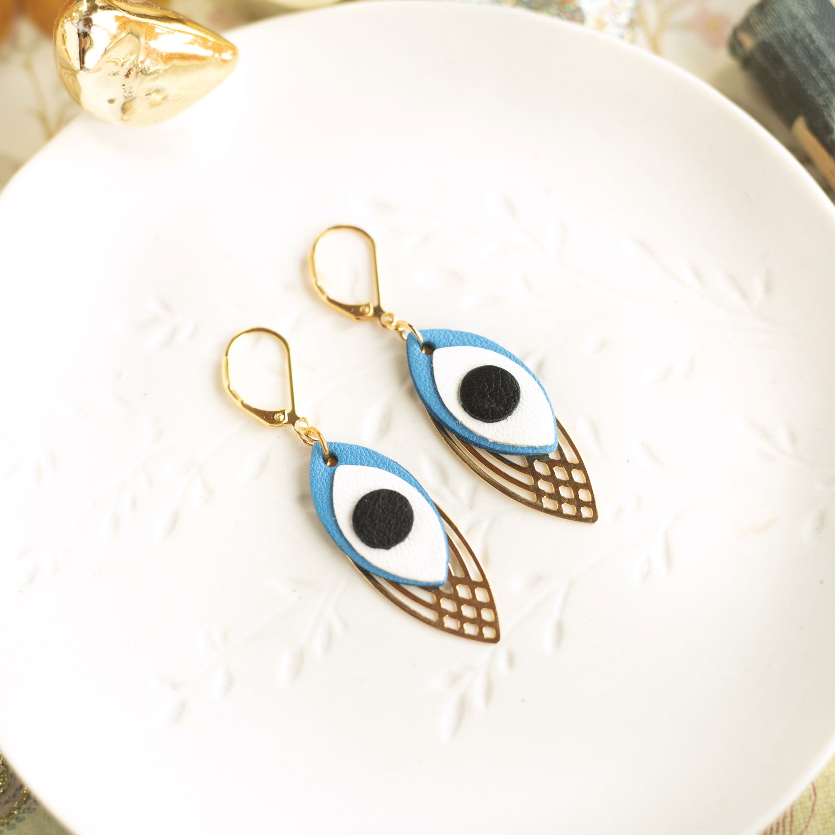 Boucles d'oreilles Oeil Bleu