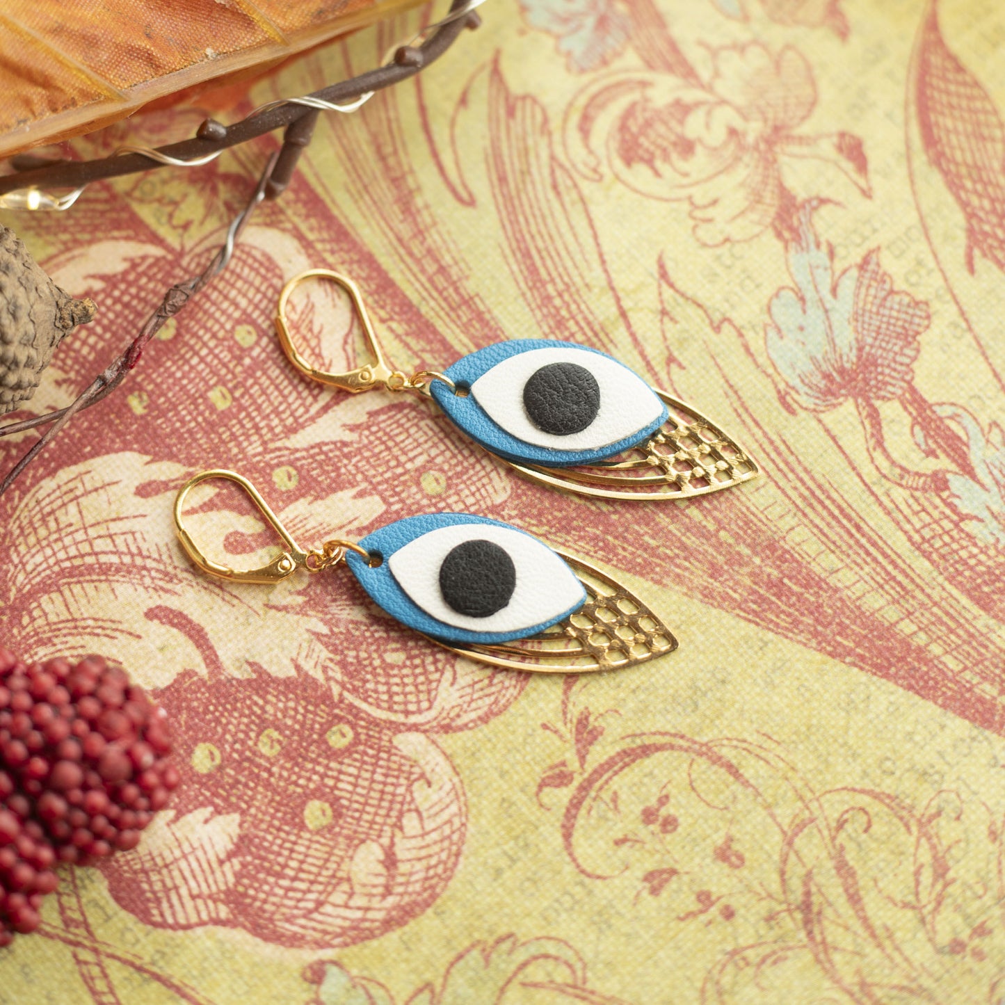 Boucles d'oreilles Oeil Bleu