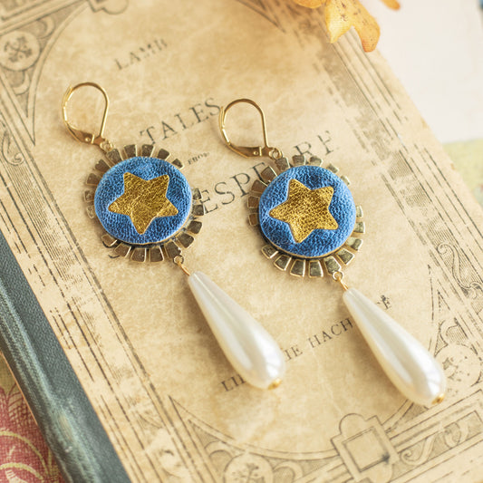 Boucles d'oreilles Etoiles Bleues