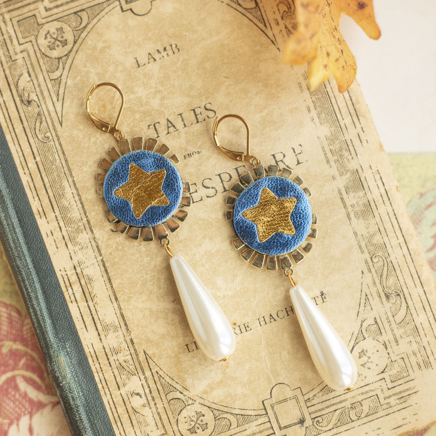 Boucles d'oreilles Etoiles Bleues