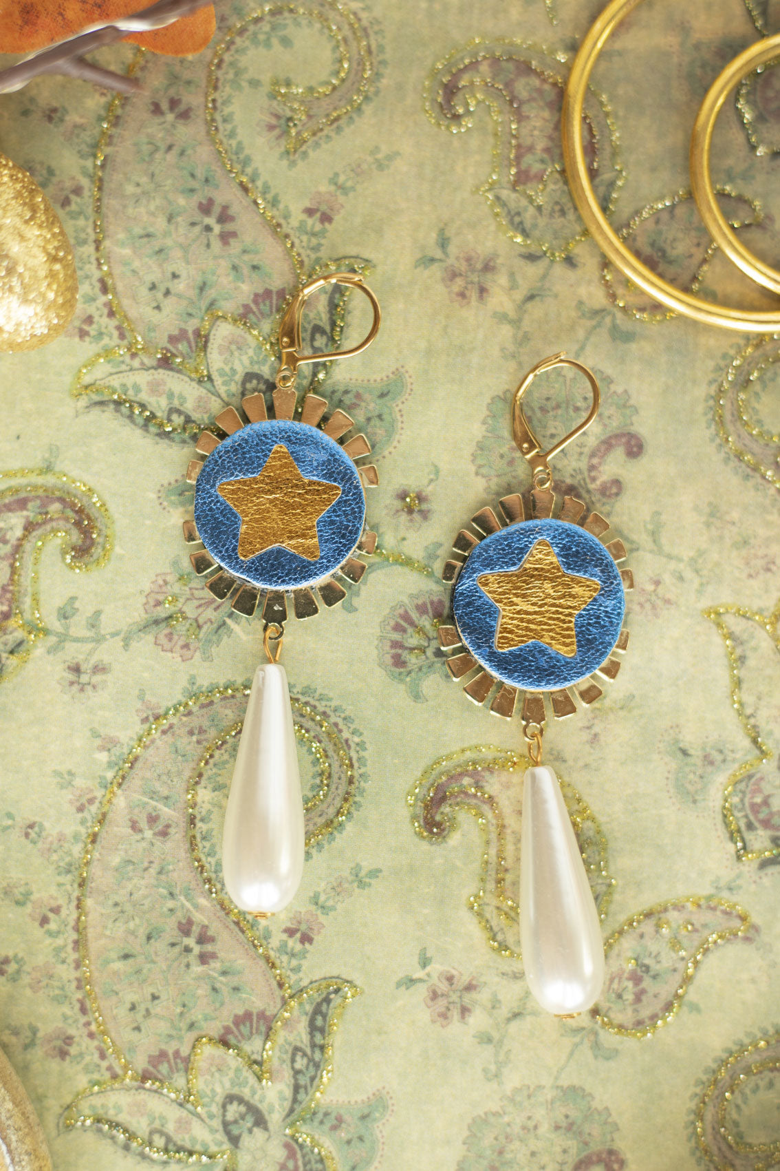 Boucles d'oreilles Etoiles Bleues