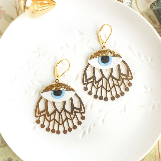 Boucles d'oreilles Yeux bleus