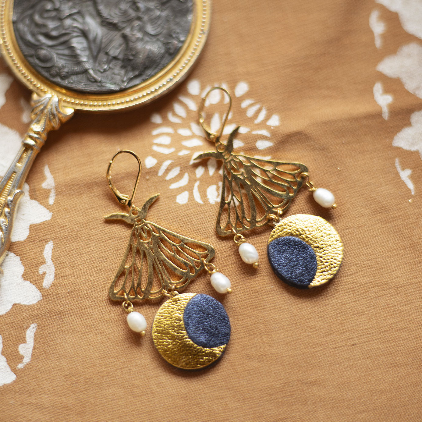 Boucles d’oreilles Papillons Lune
