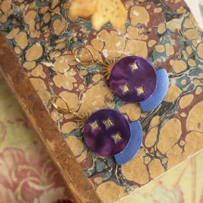 Boucles d'oreilles Boule de Cristal violet