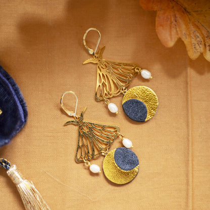 Boucles d’oreilles Papillons Lune