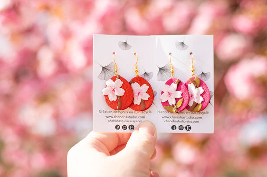 Boucles d'oreilles Sakura ovales