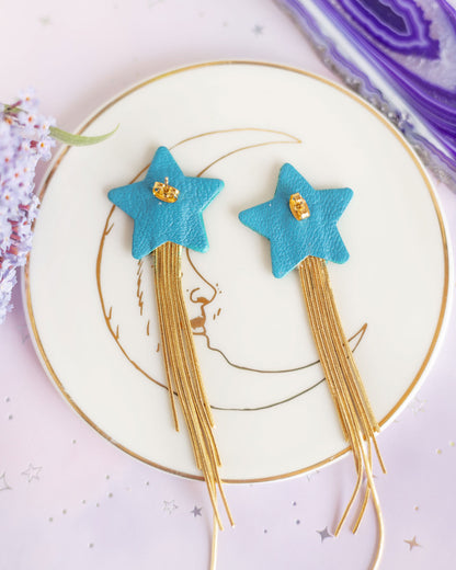 Boucles d'oreilles Comètes bleu et violet