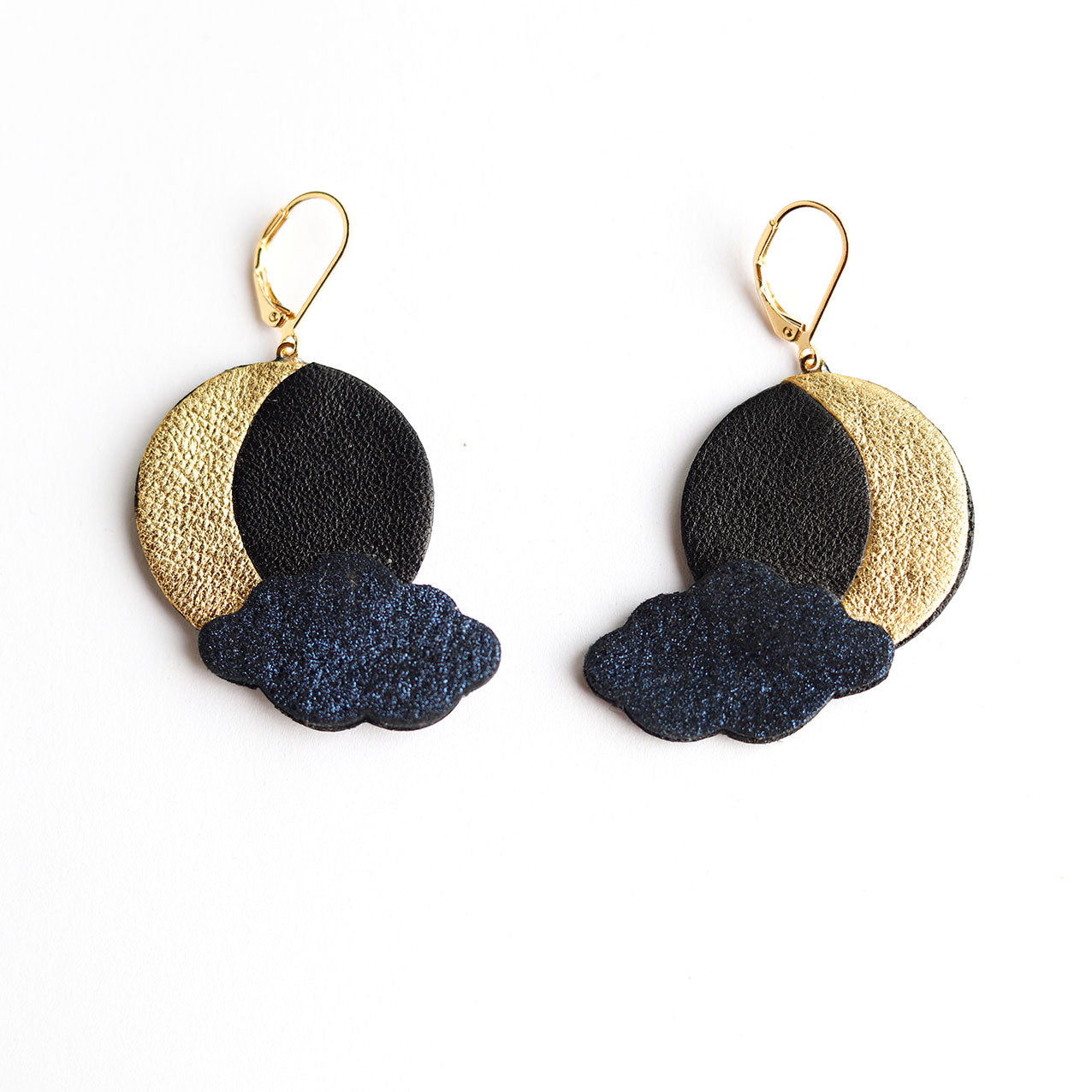 Boucles d'oreilles Lune sous les nuages