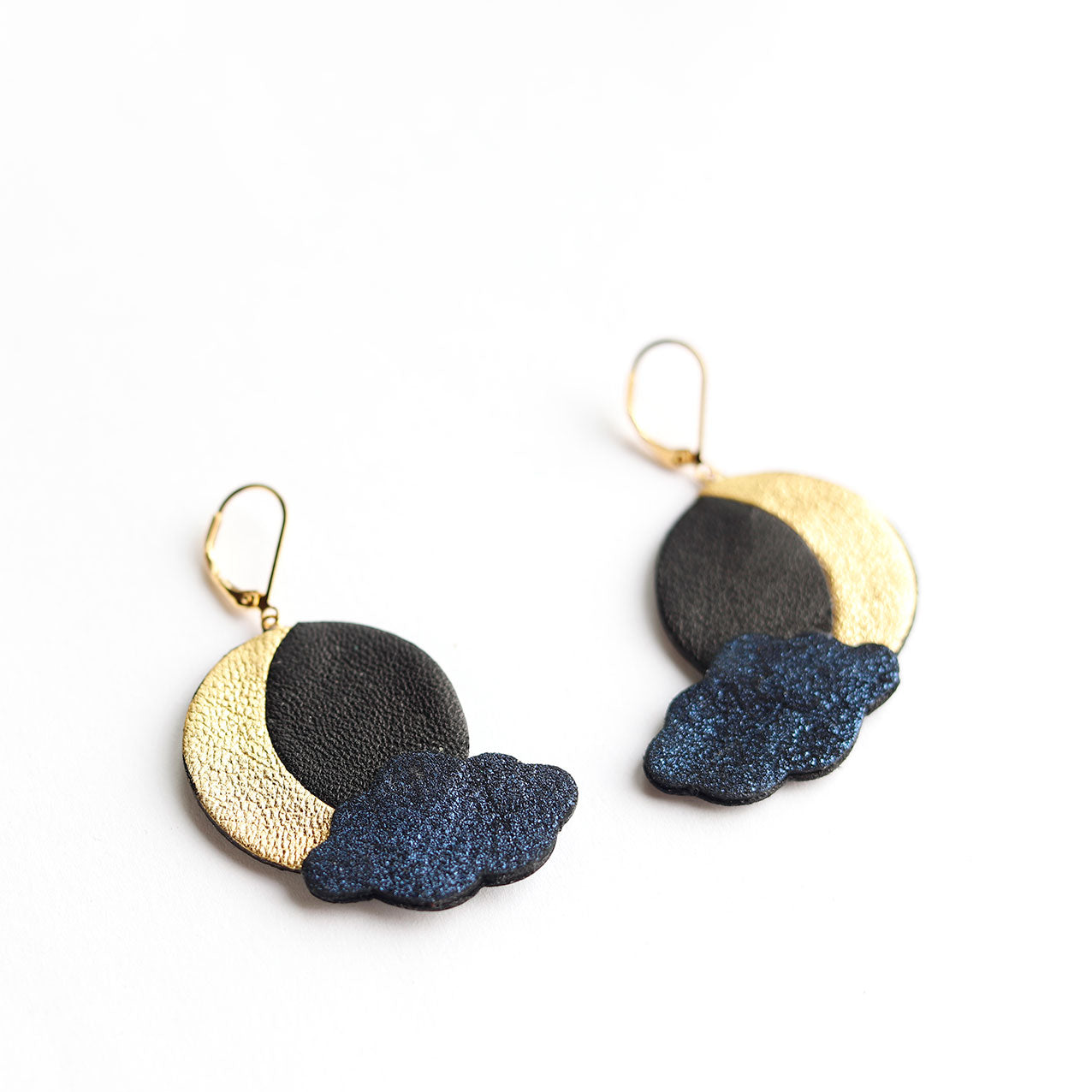 Boucles d'oreilles Lune sous les nuages